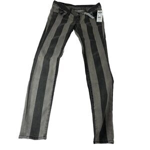 Womens G Pin Extreme Skinny Demin Jeans Size 3 Gray Strip